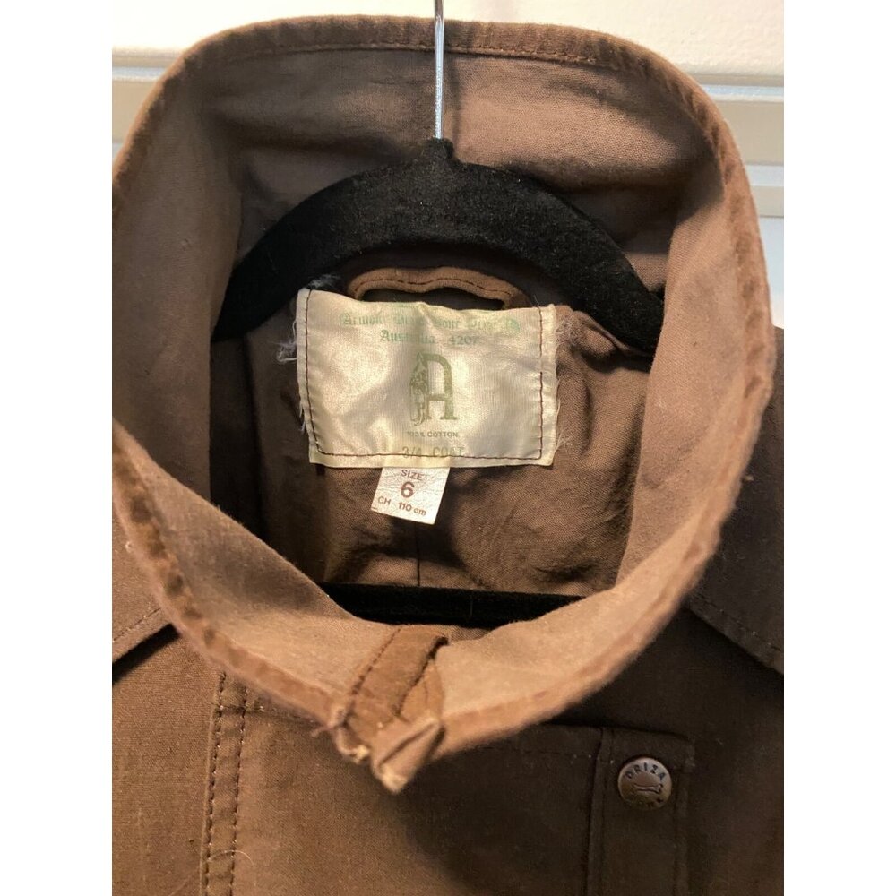 VTG Driza-Bone Riding Coat & Hood Brown Oil Skin Unisex Australia XL - Picture 4 of 16